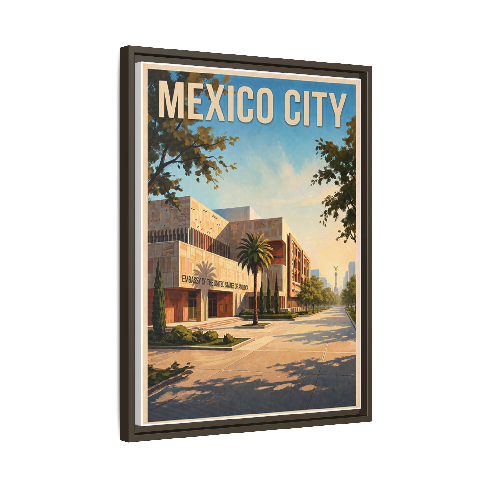 Mexico City Embassy Wrapped Canvas Framed