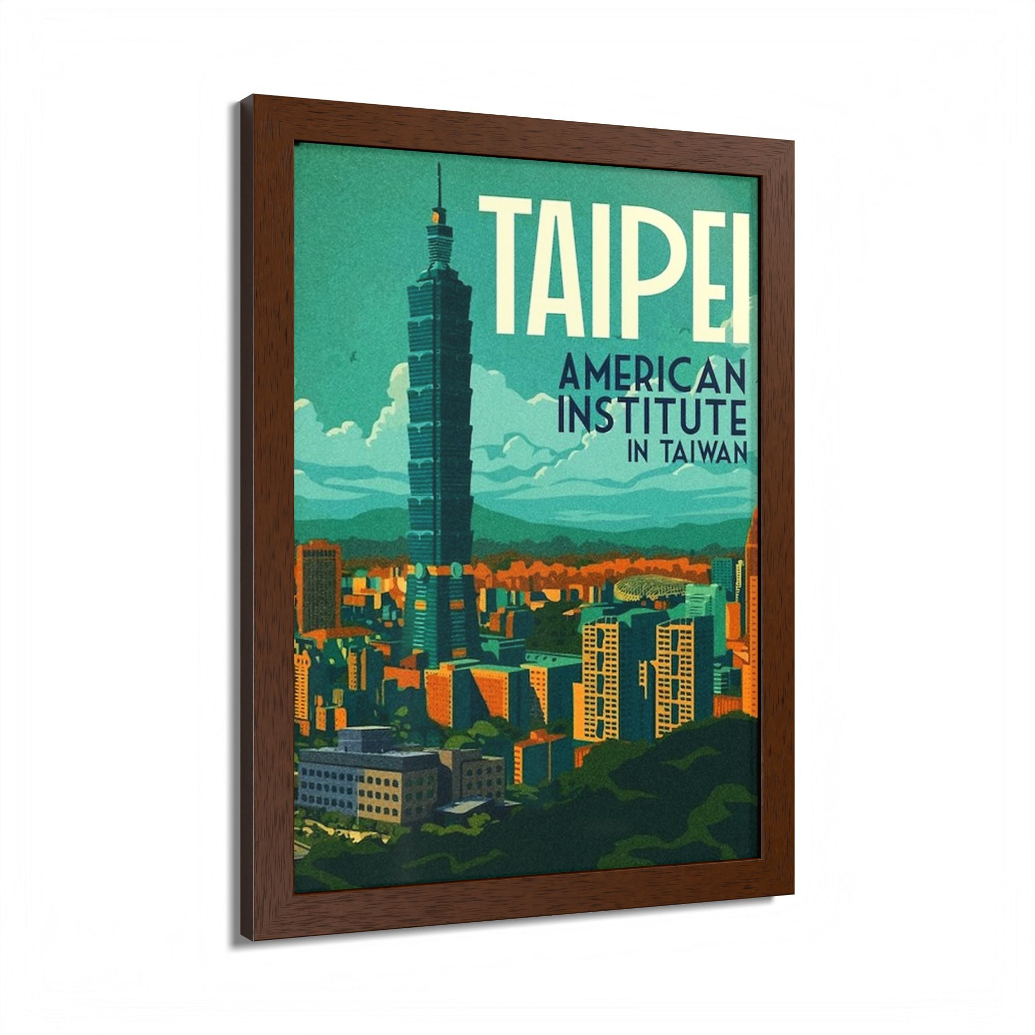 Taipei skyline poster Framed Poster | Taiwan travel wall art