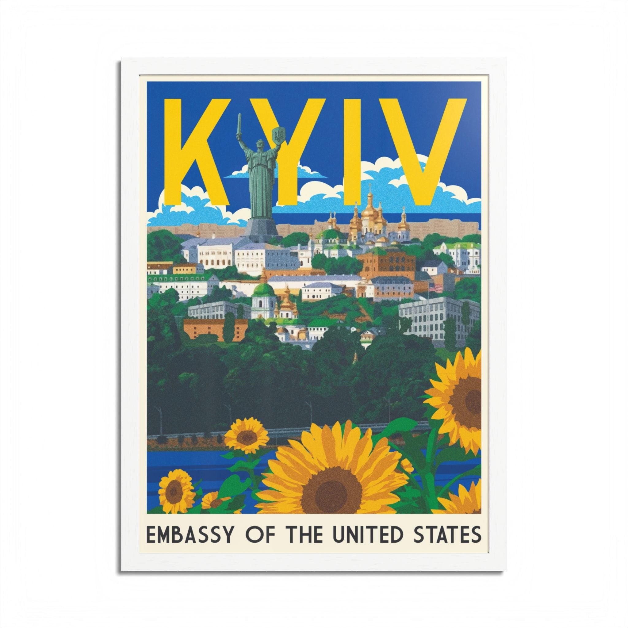 Kyiv sunflower travel poster Framed Poster | Embassy of the United States