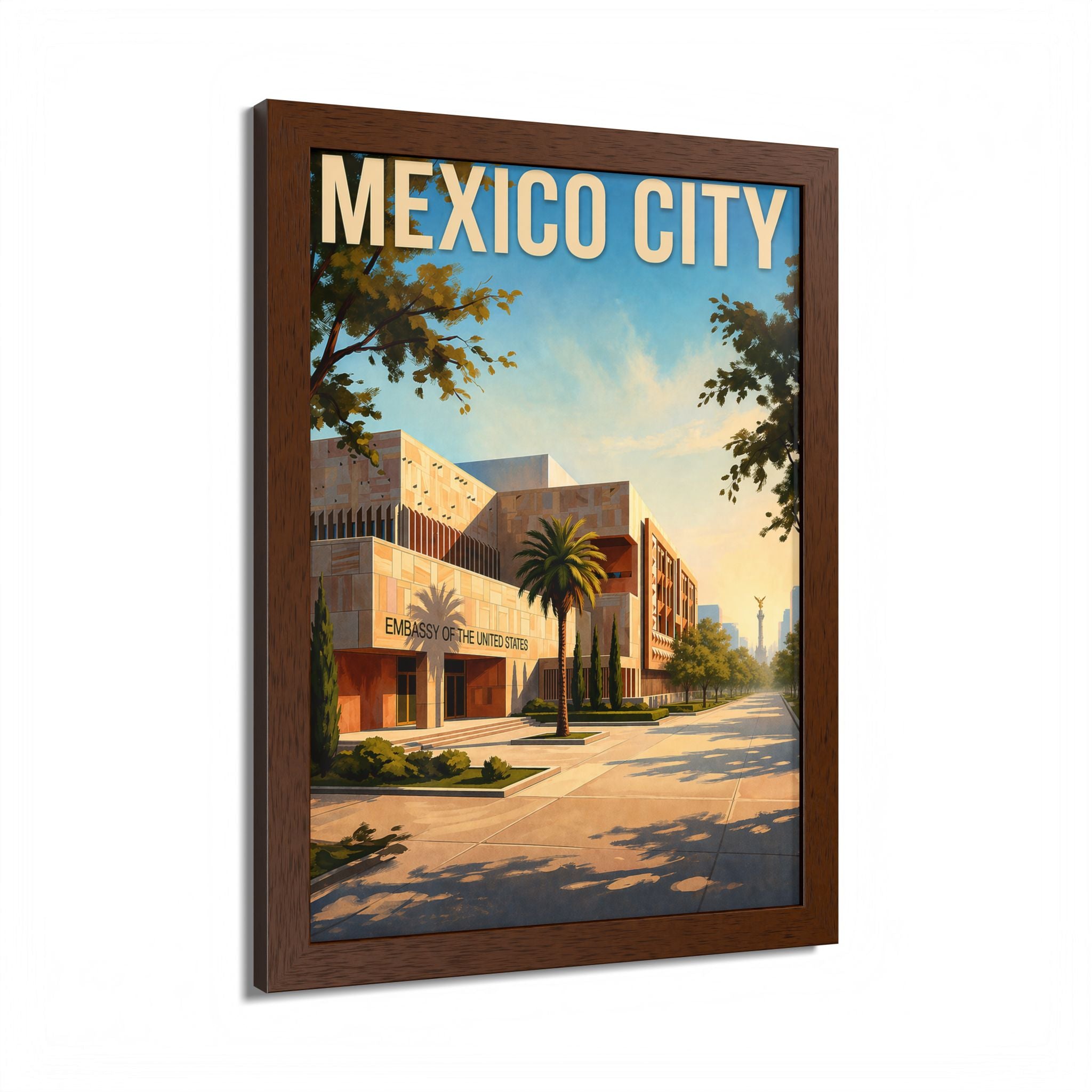 Mexico City Travel Poster Framed Poster | Vintage Cityscape Wall Art