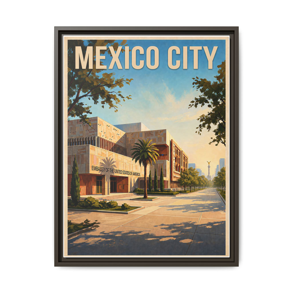 Mexico City Embassy Wrapped Canvas Framed