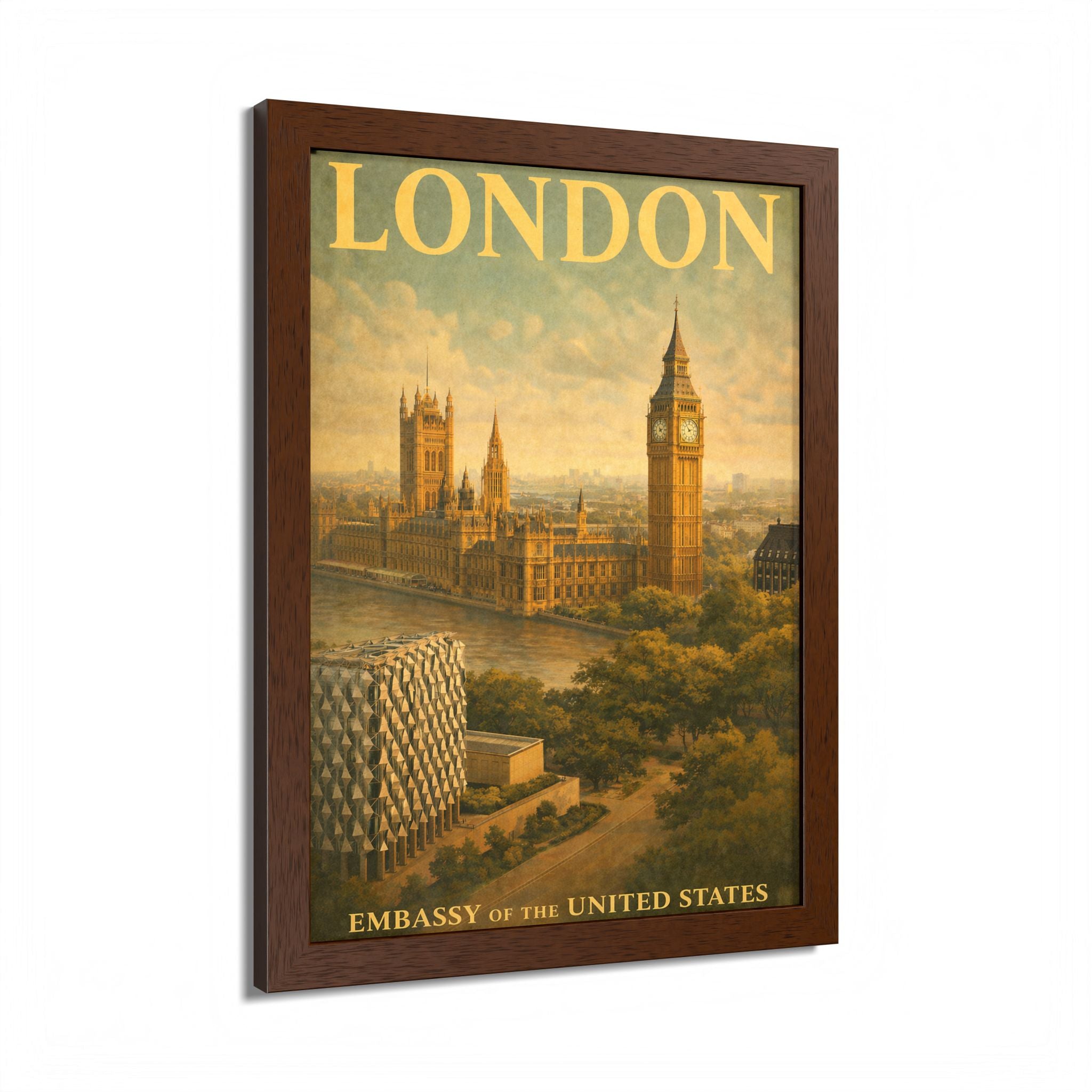Vintage London Travel Poster Framed