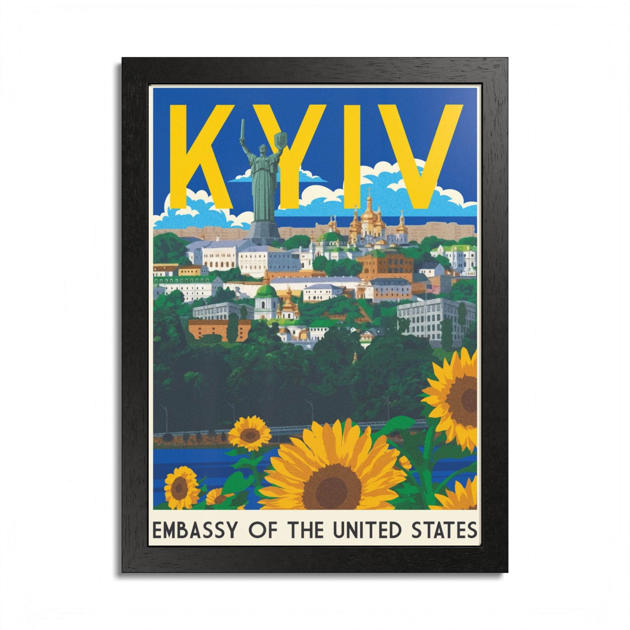 Kyiv sunflower travel poster Framed Poster | Embassy of the United States