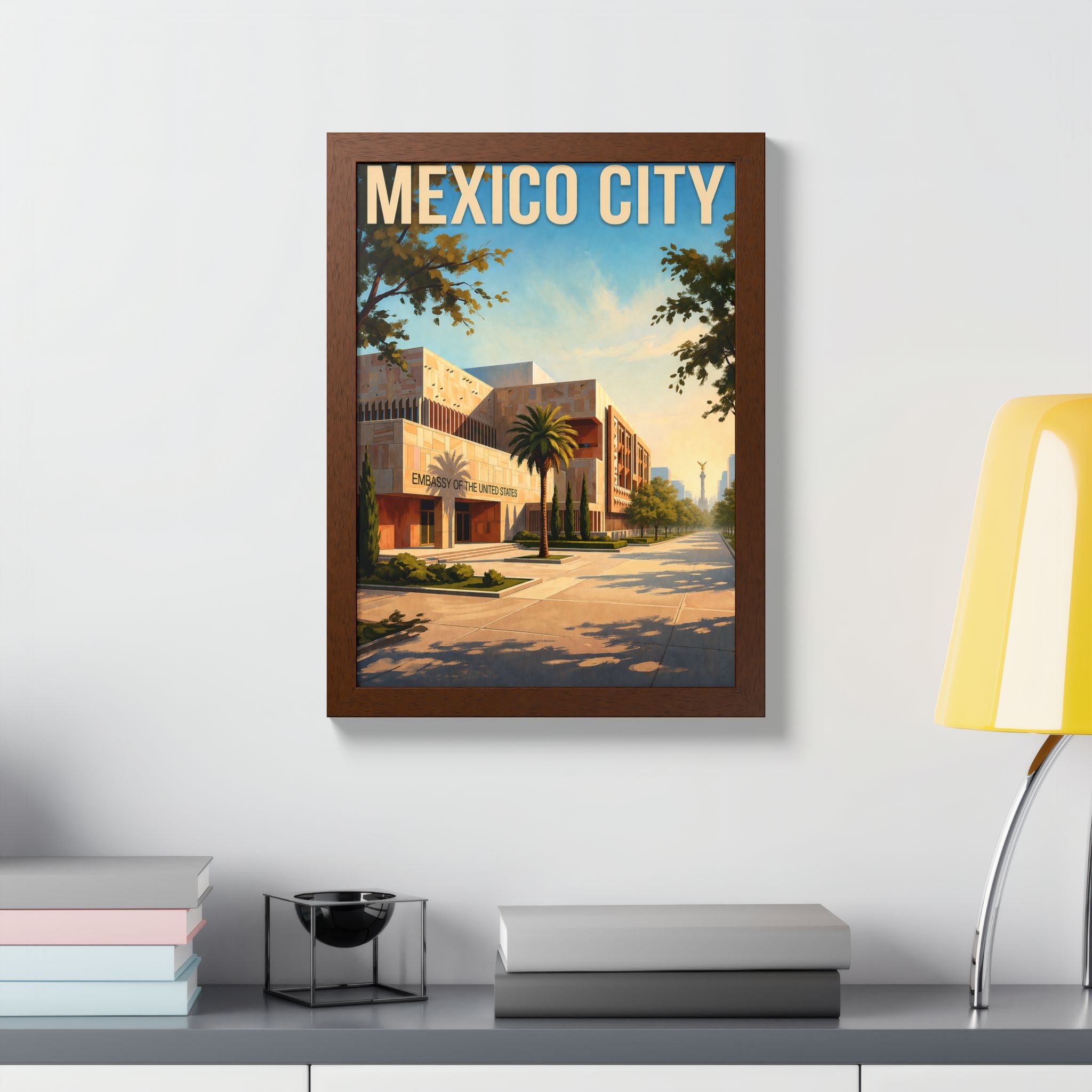 Mexico City Travel Poster Framed Poster | Vintage Cityscape Wall Art
