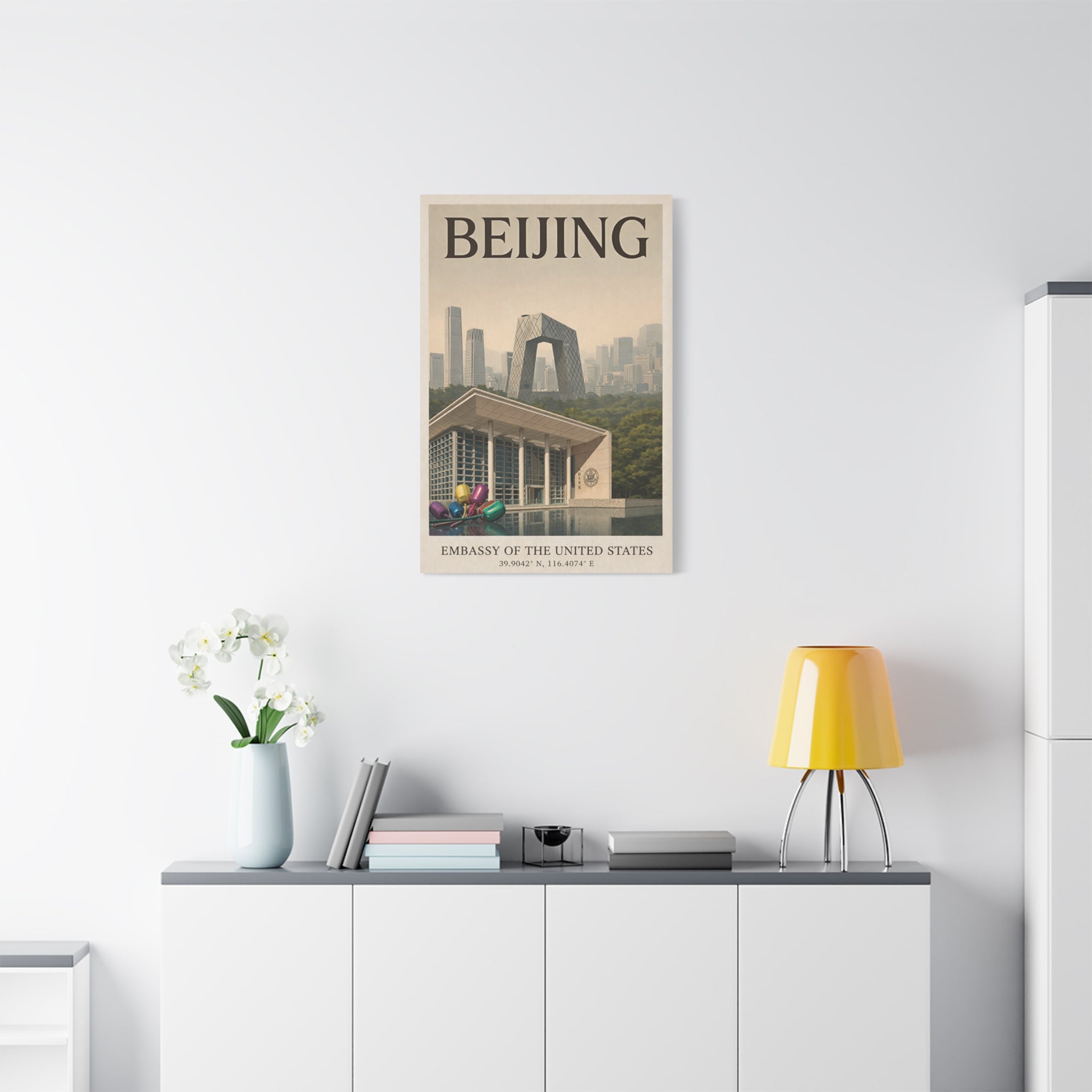 Beijing Embassy Wrapped Canvas