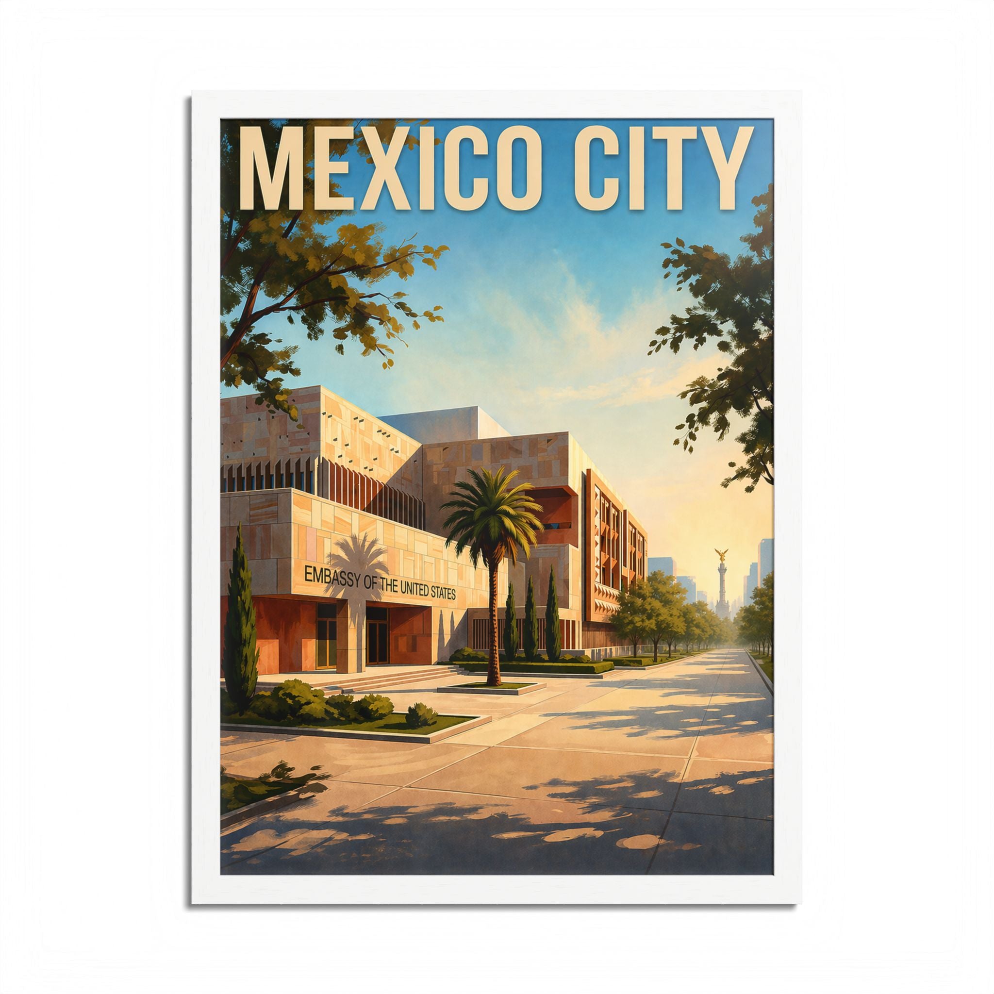Mexico City Travel Poster Framed Poster | Vintage Cityscape Wall Art
