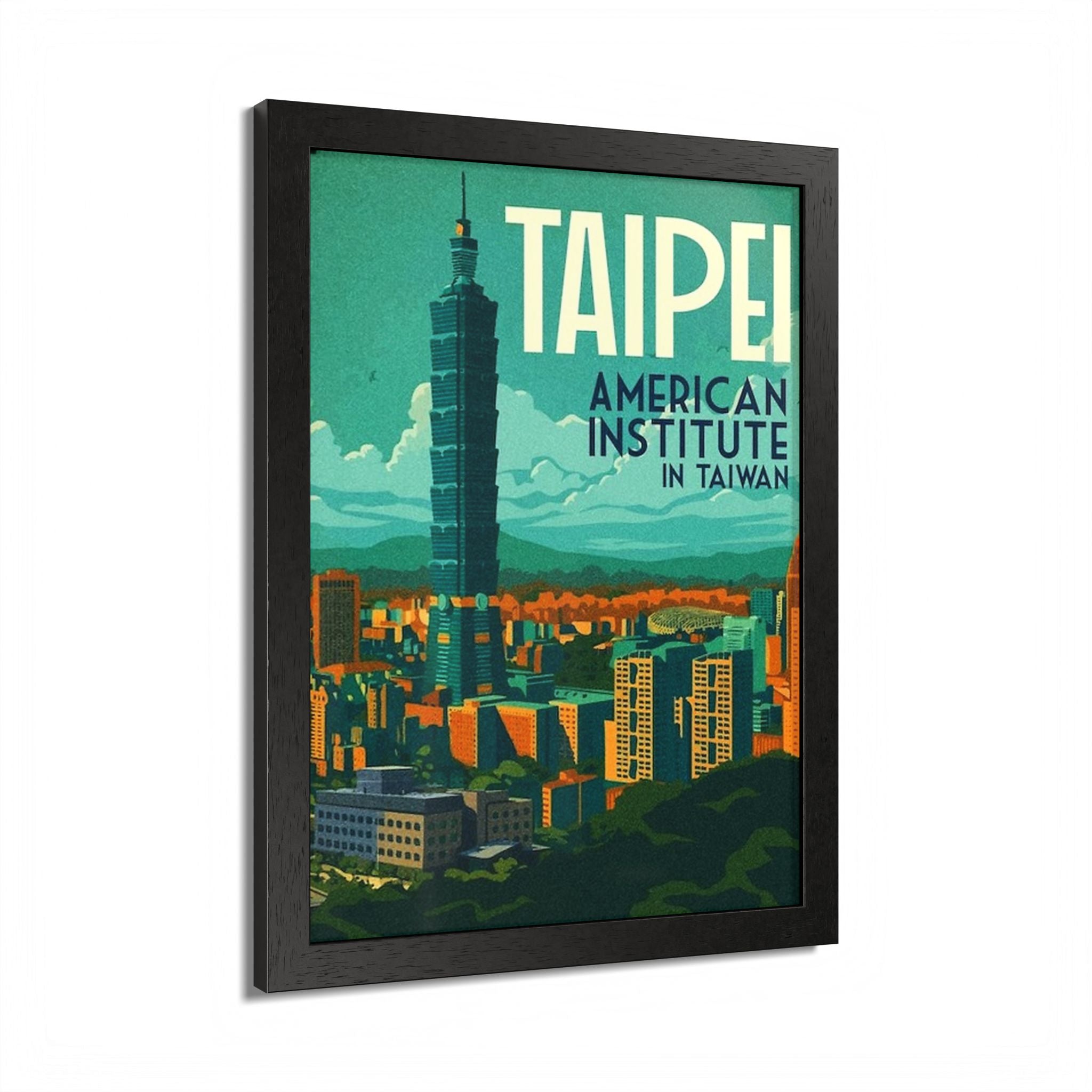 Taipei skyline poster Framed Poster | Taiwan travel wall art