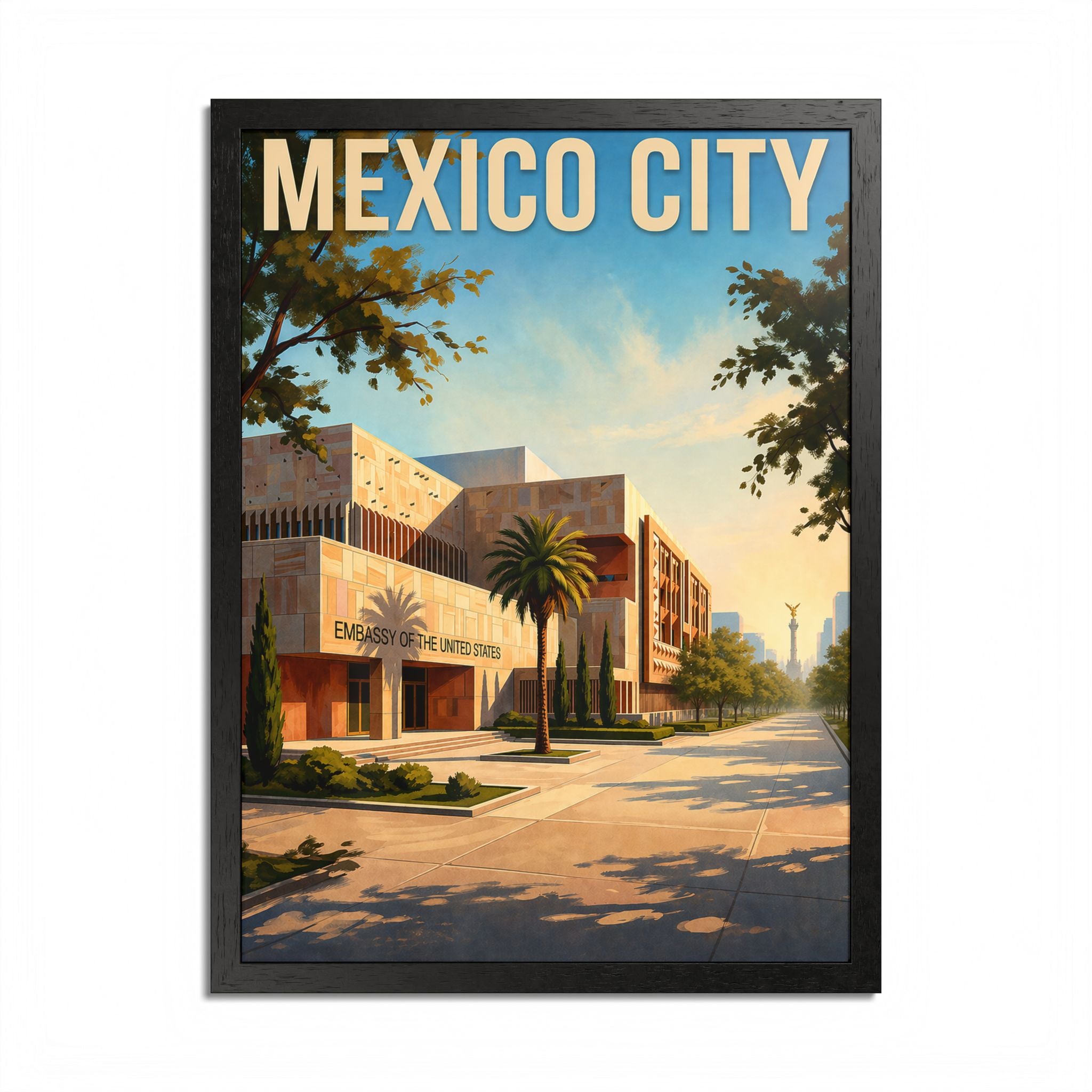 Mexico City Travel Poster Framed Poster | Vintage Cityscape Wall Art