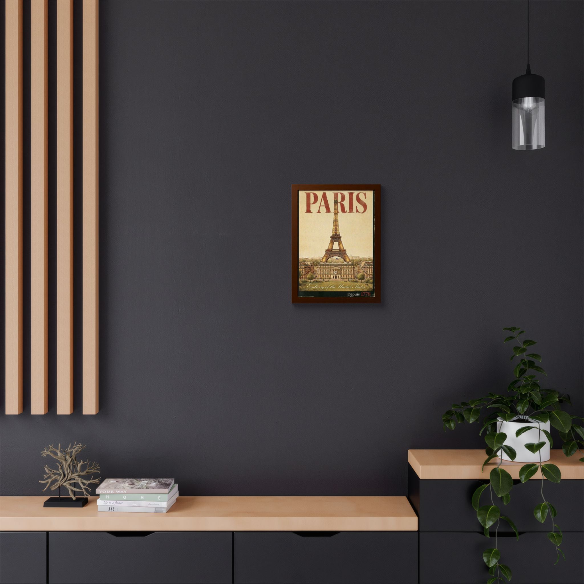 Paris Eiffel Tower Vintage Travel Poster Framed Poster
