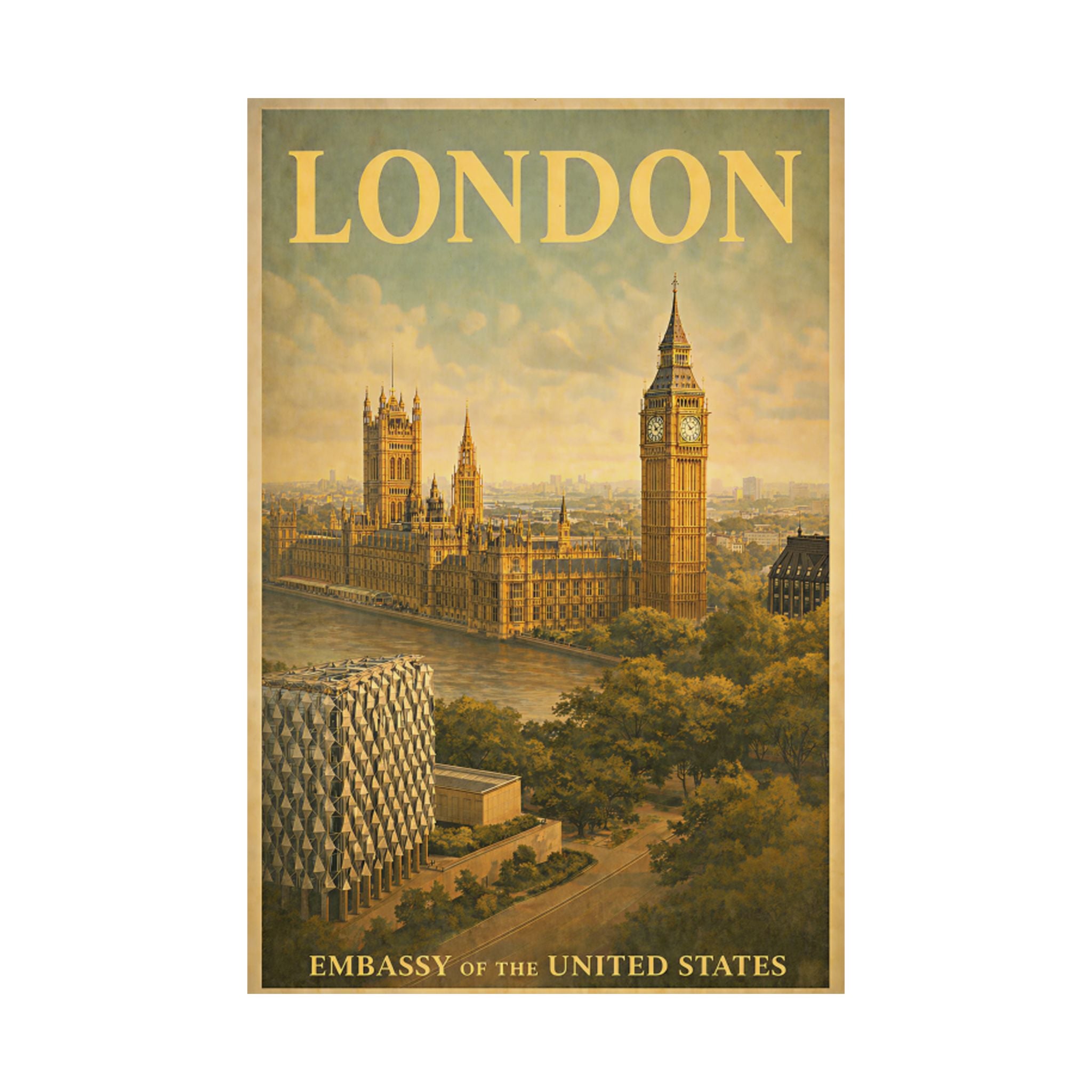 London Embassy Matte Vertical Poster