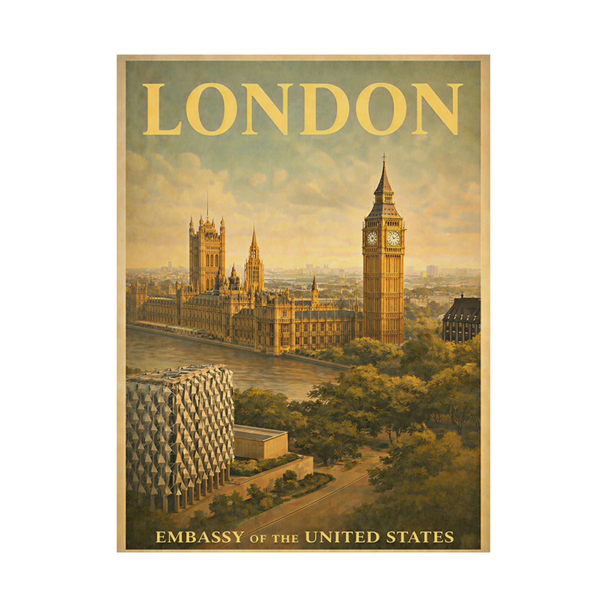 London Embassy Matte Vertical Poster