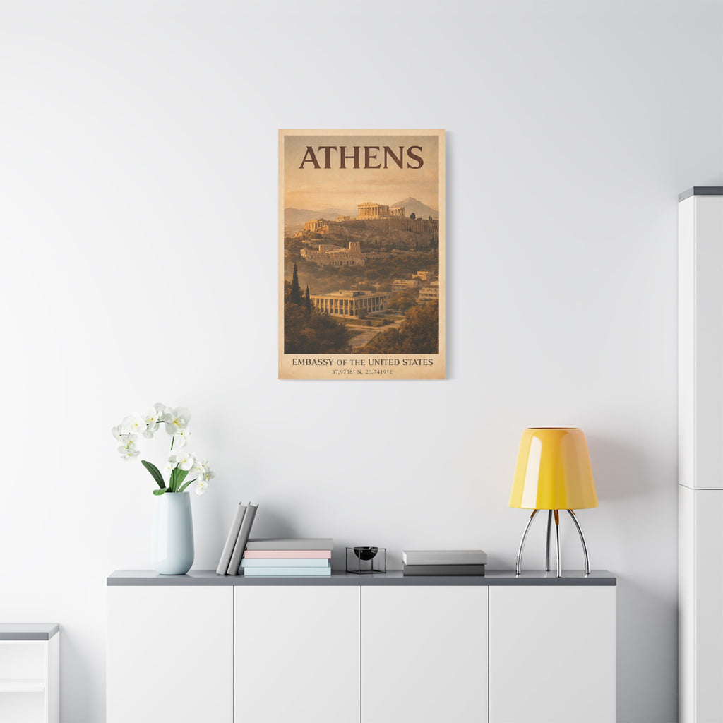 Athens Embassy Wrapped Canvas