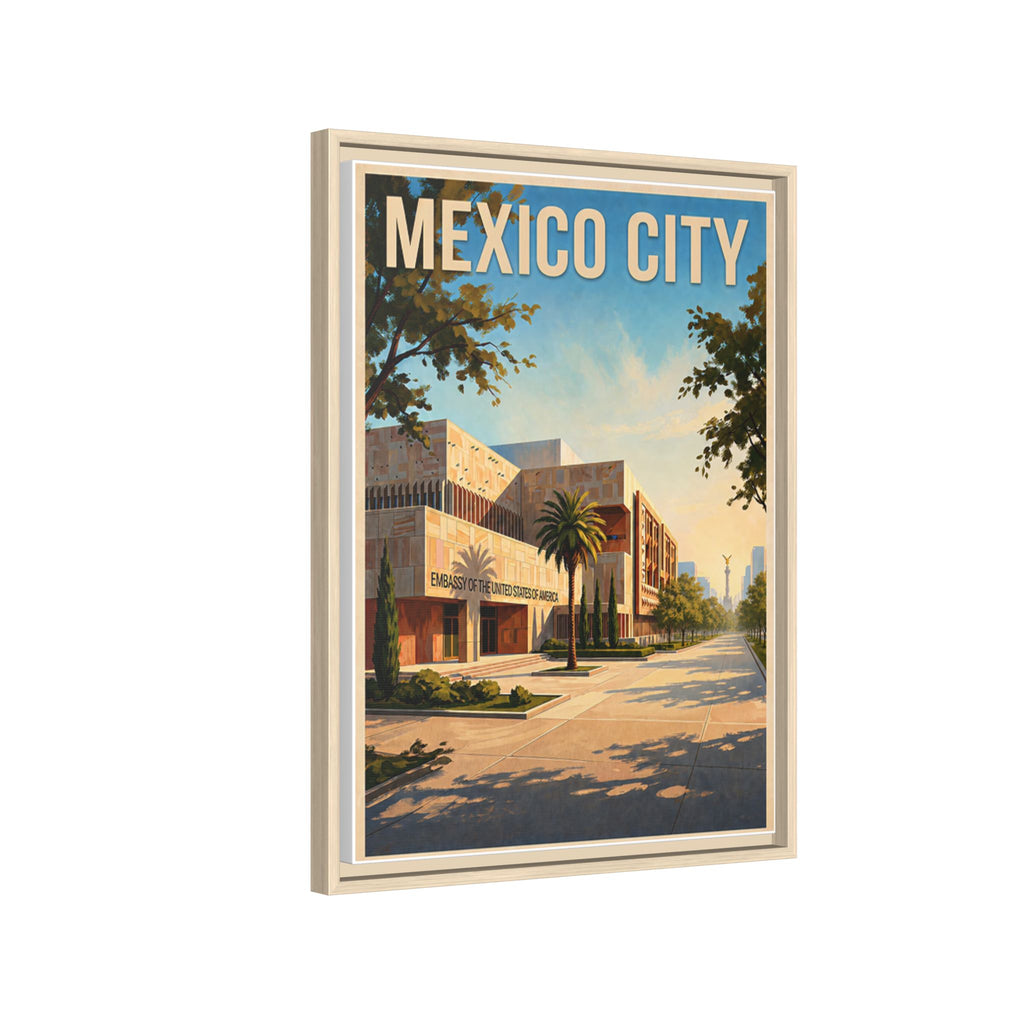 Mexico City Embassy Wrapped Canvas Framed