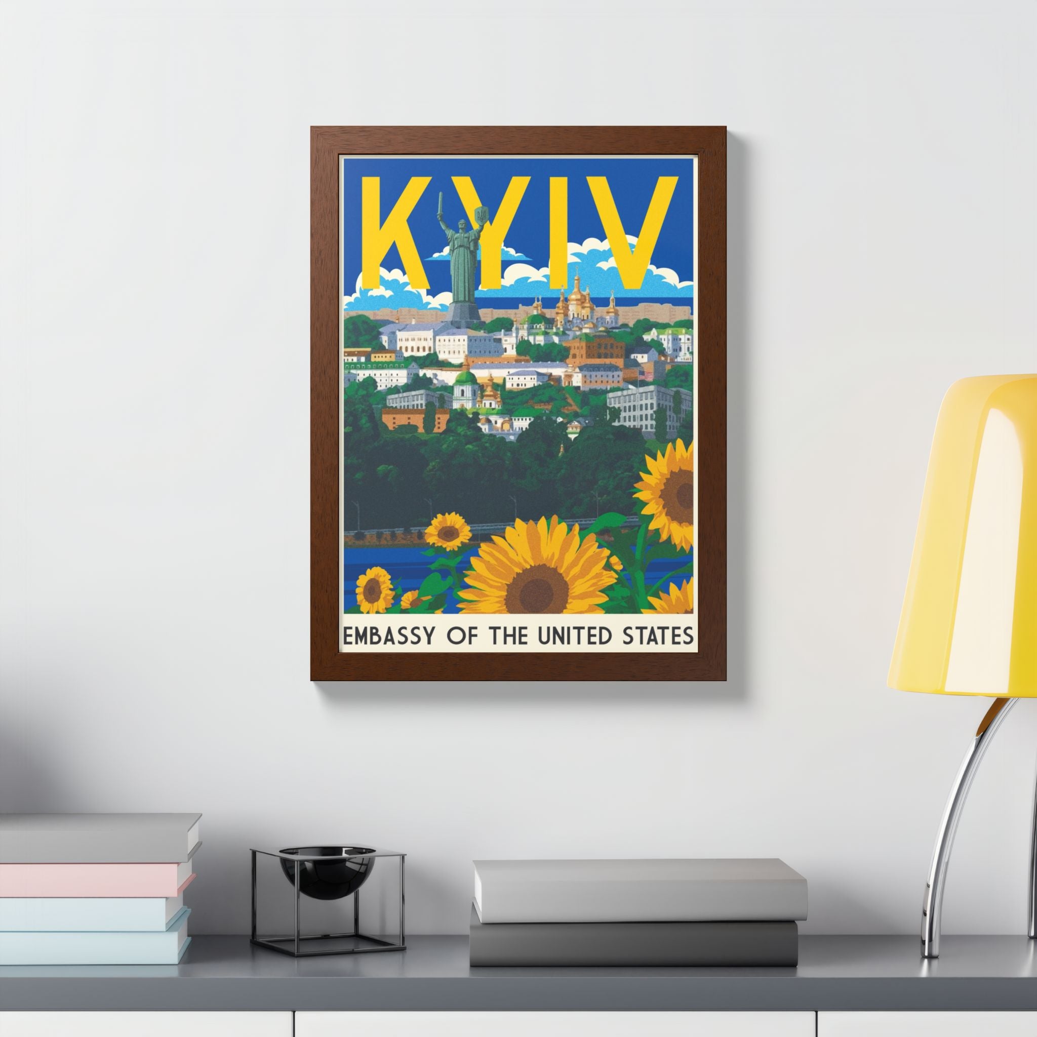 Kyiv sunflower travel poster Framed Poster | Embassy of the United States