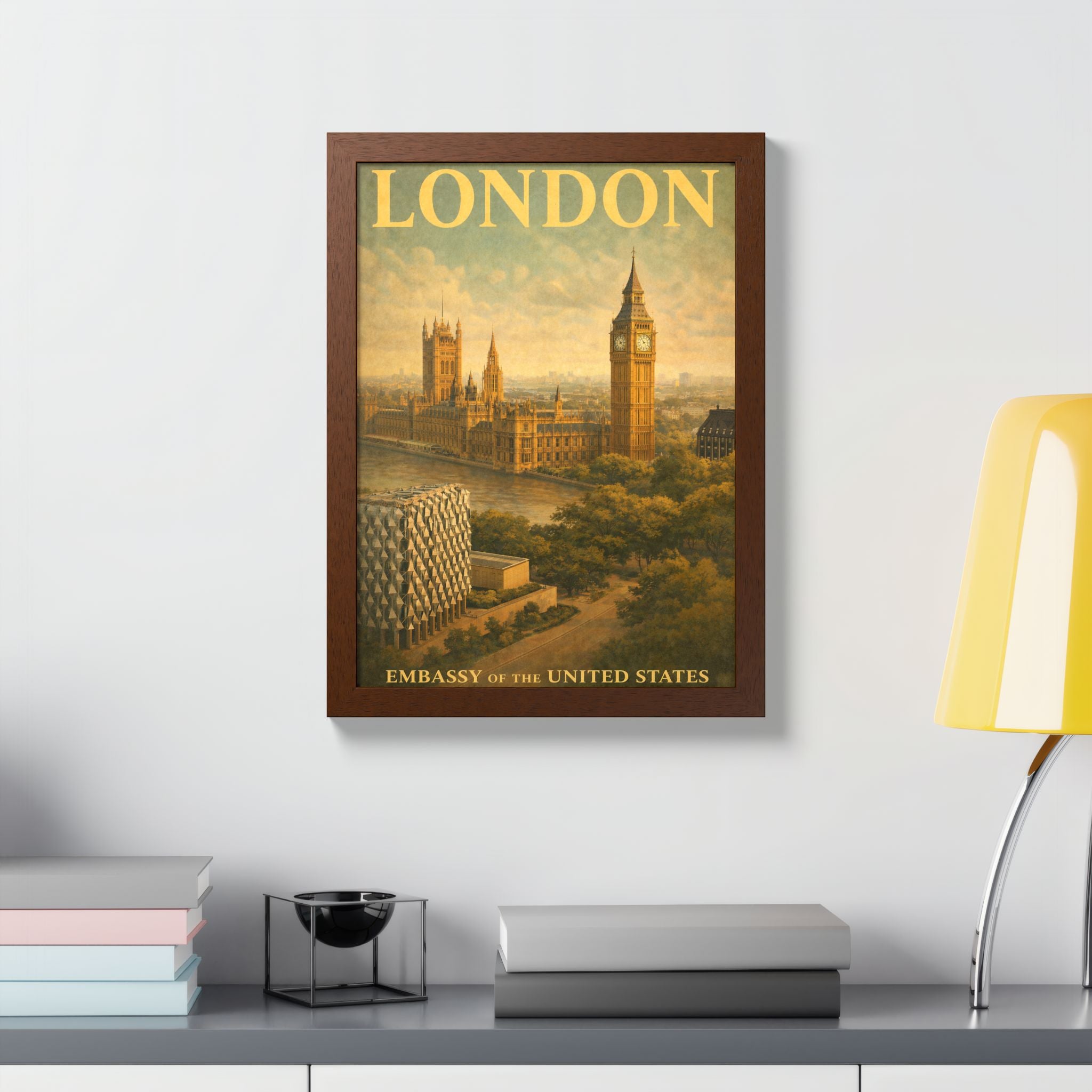 Vintage London Travel Poster Framed