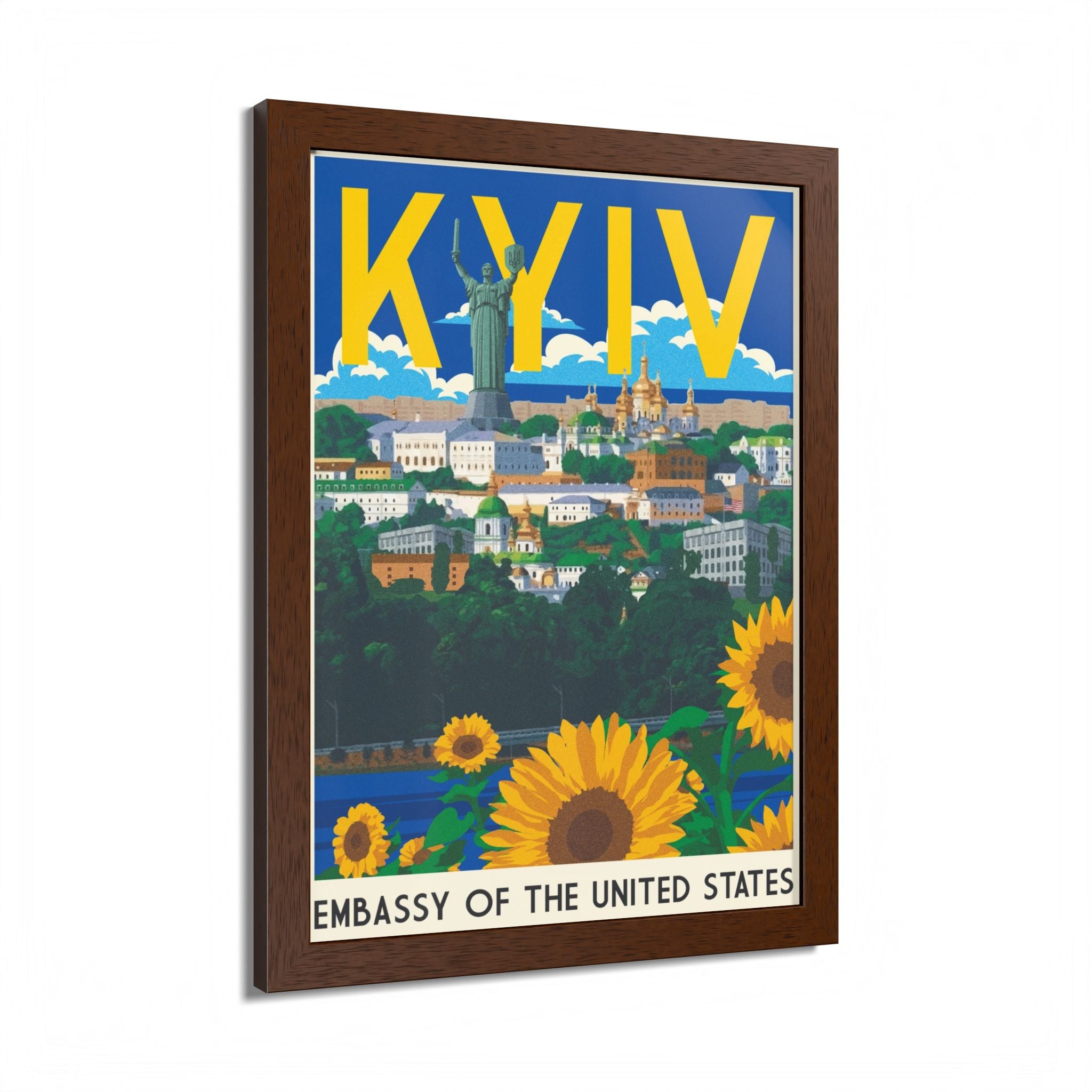 Kyiv sunflower travel poster Framed Poster | Embassy of the United States