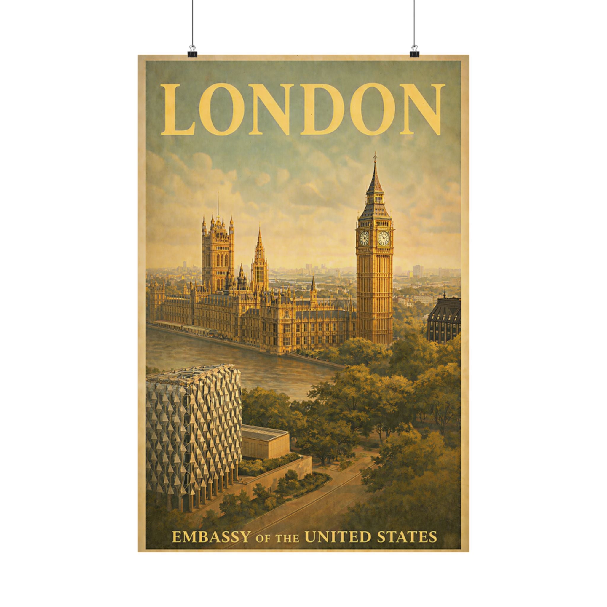 London Embassy Matte Vertical Poster