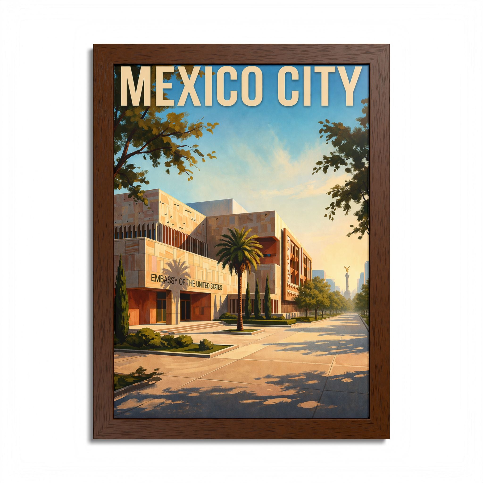 Mexico City Travel Poster Framed Poster | Vintage Cityscape Wall Art