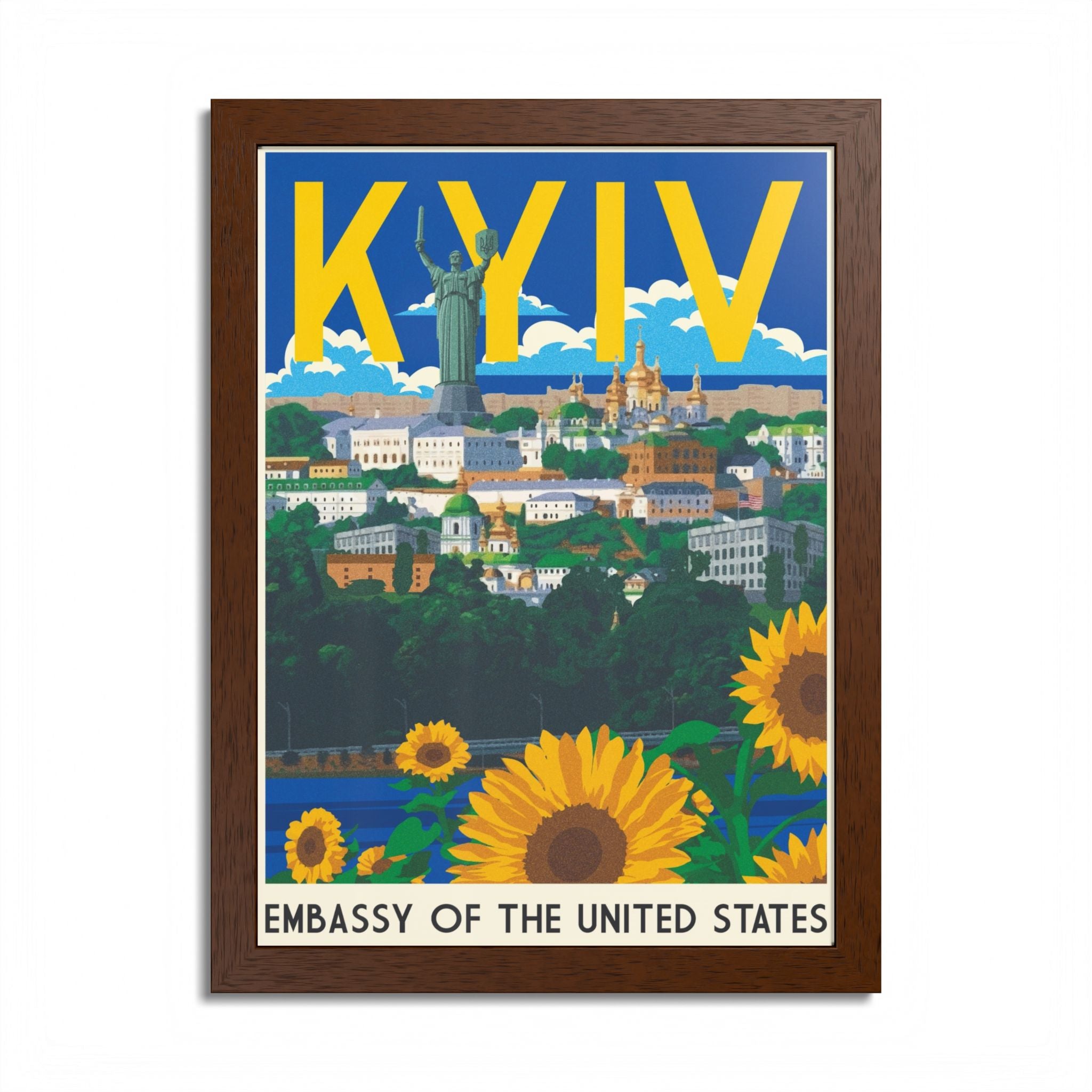 Kyiv sunflower travel poster Framed Poster | Embassy of the United States