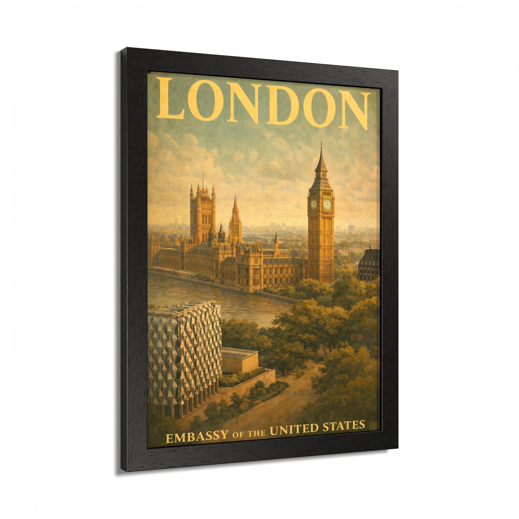Vintage London Travel Poster Framed