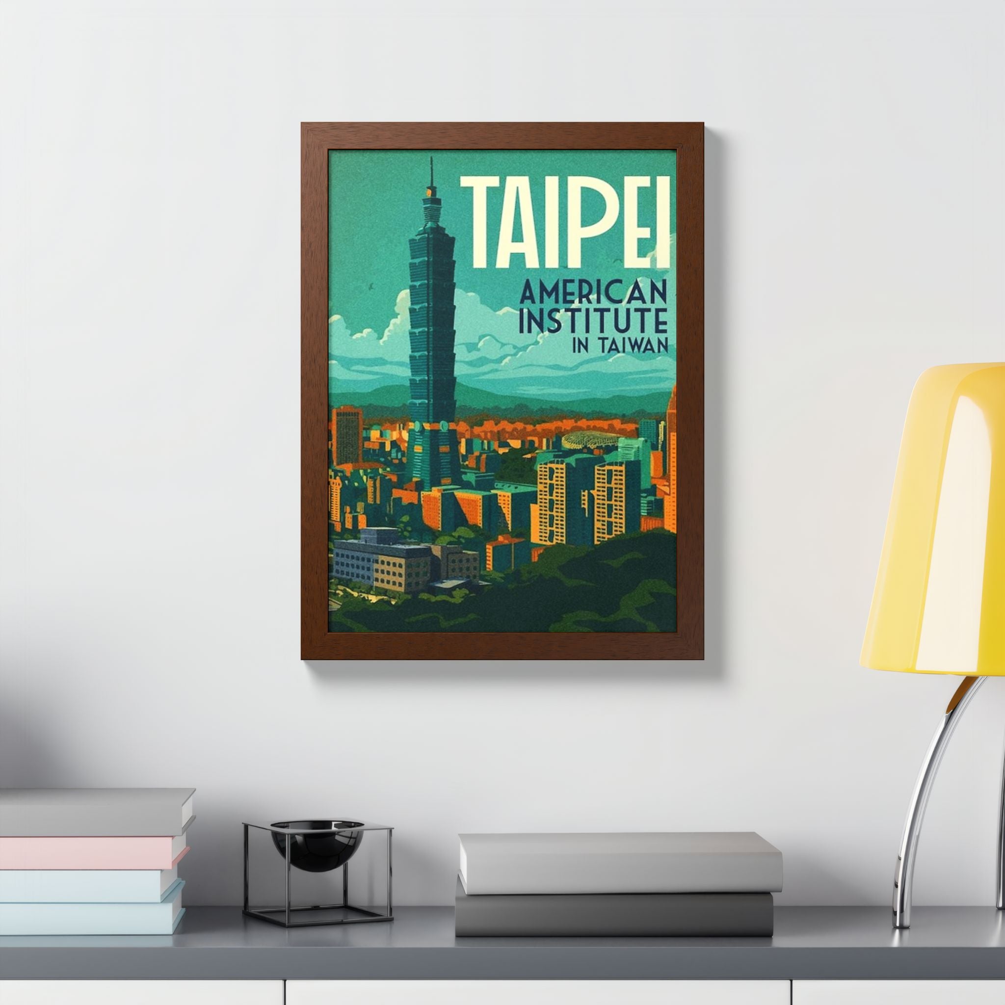 Taipei skyline poster Framed Poster | Taiwan travel wall art