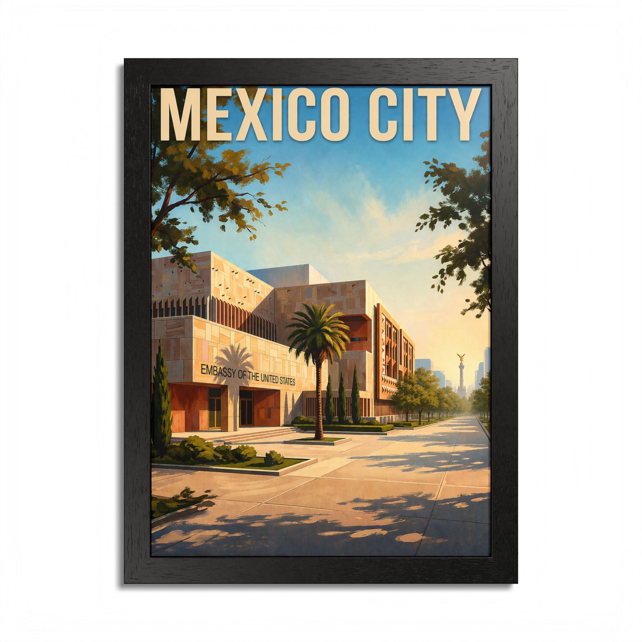 Mexico City Travel Poster Framed Poster | Vintage Cityscape Wall Art