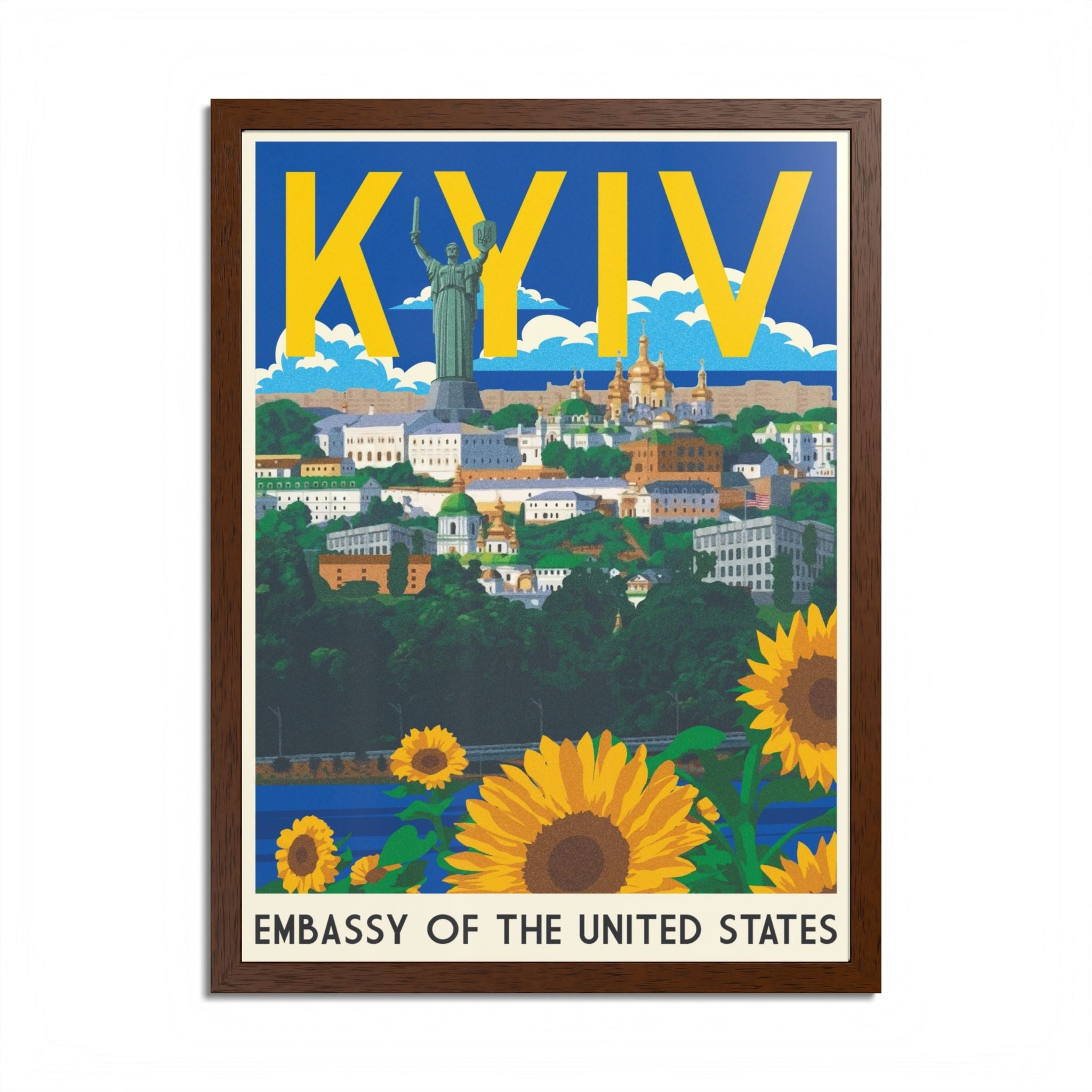 Kyiv sunflower travel poster Framed Poster | Embassy of the United States