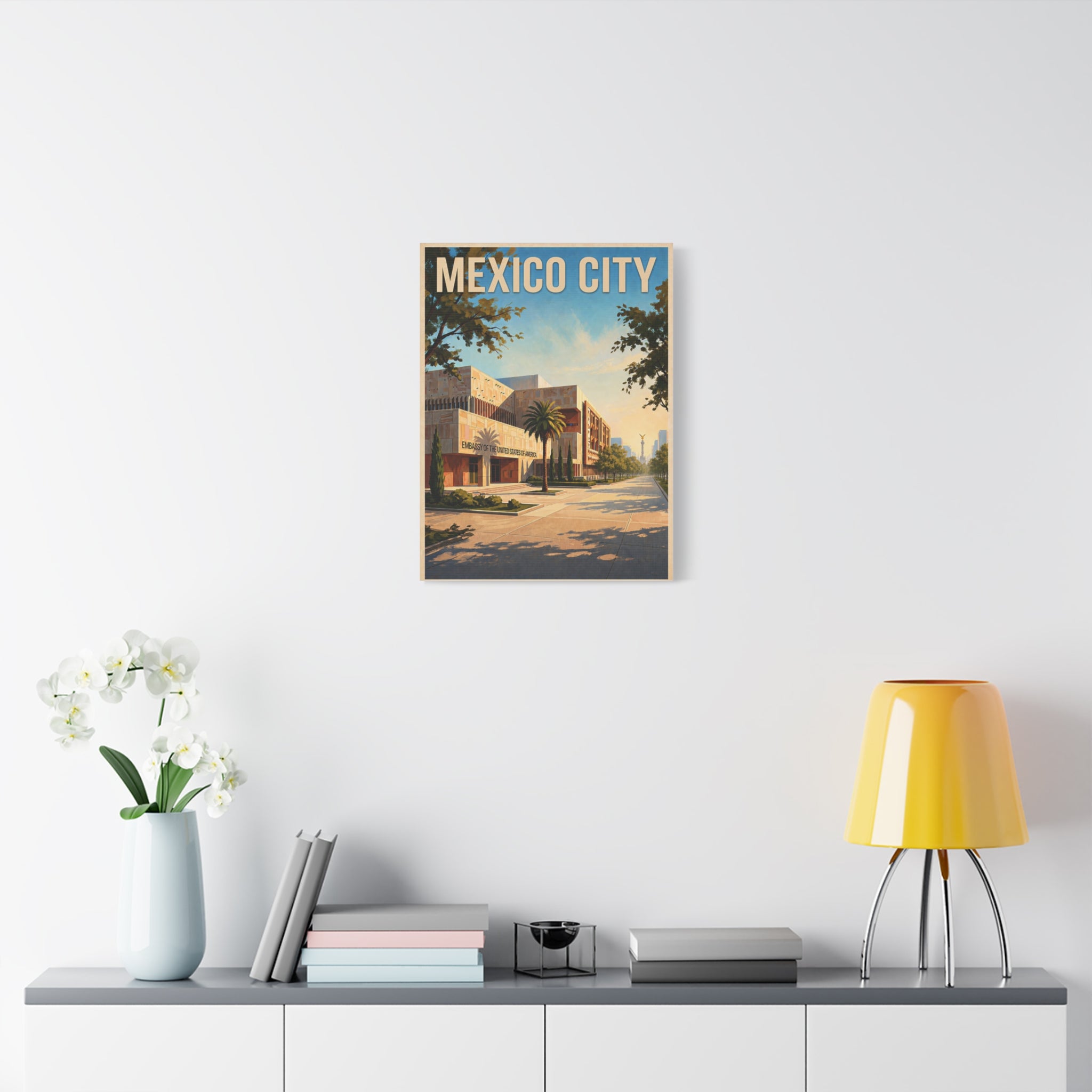 Mexico City Embassy Wrapped Canvas
