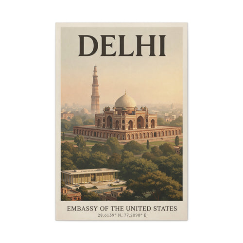 Delhi Embassy Canvas Wrap