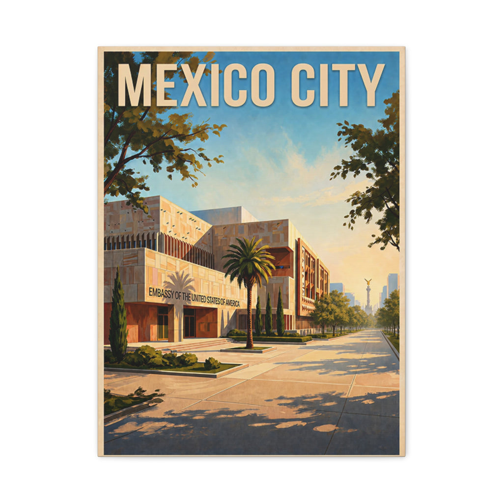 Mexico City Embassy Wrapped Canvas