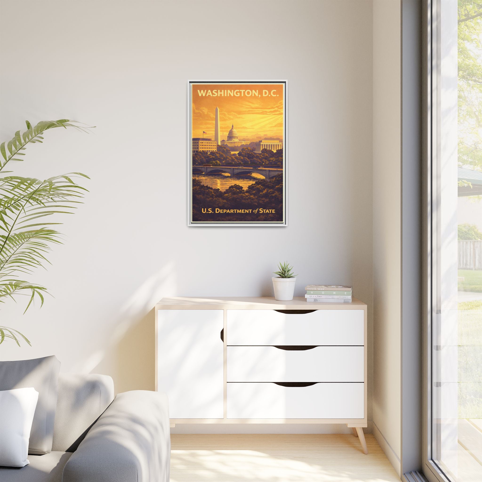 Washington D.C. Department of State Wrapped Canvas Framed